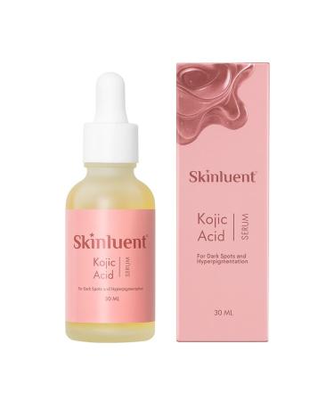 Skinluent Kojic Acid Face Serum with Glycolic Acid Vitamin C & Salicylic Acid for Dark Spots Hyperpigmentation Uneven Skin Tone Radiance Boosting Formula 30ml