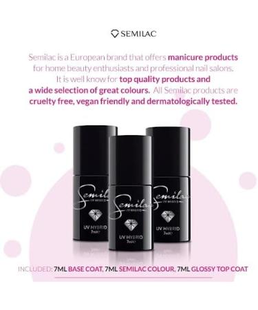 Semilac Base Coat Top Coat & UV Gel Colour Polish. Long Lasting Chip Resistant & Easy To Apply. 028 Classic Vine Colour UV Gel Nail Varnish. Perfect For Manicure or Pedicure. - Buy Online on GoSupps.com