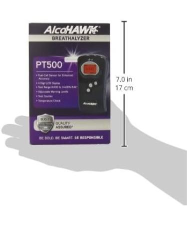AlcoHAWK PT500 Breathalyzer - Police Grade Professional Alcohol Tester with Fuel Cell Sensor - Accurate Portable BAC Tracker with LCD Screen - Buy Online on GoSupps.com