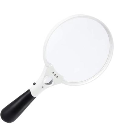 Portable with Light Large LED Illuminated Magnifier Lightweight Handheld with 3 LED Lights for Reading Inspection Exploring Seniors Full of Stars