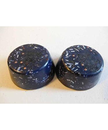 2 Indigo Blue Small Tower Buster Crystal Orgone Generator Energy Accumulator 528Hz/7.83Hz/Advance Harmonics Many Beautiful Ingredients and Colors!! (Indigo Blue)