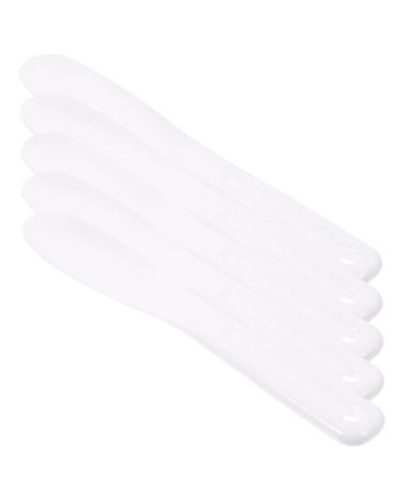 POPETPOP 5Pcs Mask Spoon Mask Scoops Beauty Cosmetics Makeup Facial Spoon Skin Care Spatula Makeup Spatula Eye Cream Silica Gel Wipe Stick Artificial White