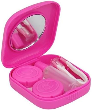 Gemini_mall Pink Contact Lens Travel Kit - Pocket Size Protective Case for Travel | Shop Now - Buy Online on GoSupps.com