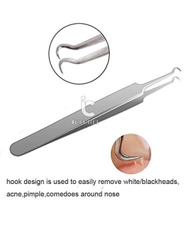 ICYCHEER Blackhead Remover Tool Set - 5pcs Stainless Steel Acne & Whitehead Removal Kit for Clear Skin - Buy Online on GoSupps.com