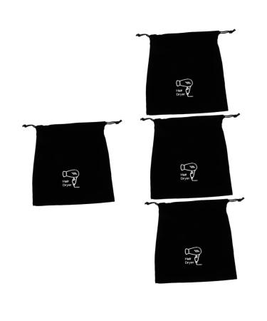 OHPHCALL 4pcs Flannel Hair Dryer Bag Hair Dryer Travel Pouch Makeup Brush Bag Hair Dryer Bag Drawstring Hair Dryer Bag for Travel Hair Dryer Organizer Travel Makeup Bag Travel Bag 26.00X23.00X0.50CMx4pcs Blackx4pcs