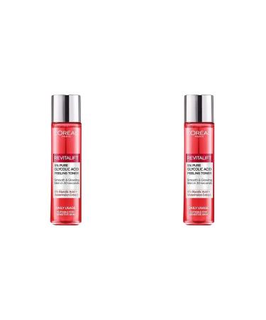 L Oreal Paris 5% Glycolic Acid Peeling Toner Revitalift Glycolic Toner for Smooth & Glowing Skin 180ml (Pack of 2) 180 ml (Pack of 2)