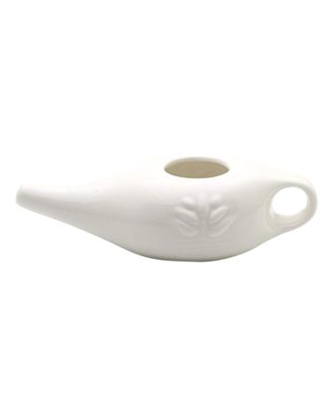 boomprospect Sinus Wash Pot Ceramic Neti Pot for Nasal Cleansing | Compact and Travel-Friendly Design | Natural Treatment for Sinus White