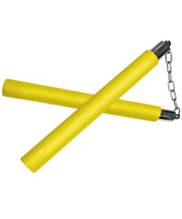 TOPOINT Nunchuck,Safe Foam Rubber Training Nunchucks/Nunchakus with Steel Chain for Kids & Beginners Practice and Training (Yellow)