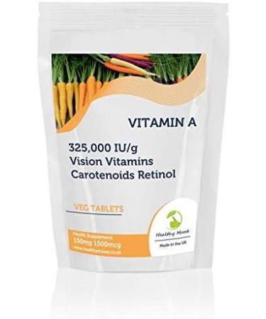 Vitamin A 150mg 1500mcg 325 000 IU/g x60 Tablets Pills UK Nutrition Vision Vitamins Carotenoids Retinol - Buy Online on GoSupps.com