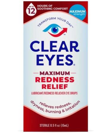 Clear Eyes Maximum Strength Redness Relief Eye Drops - Fast Acting 2 Count for Instant Relief - International Shipping Available - Buy Online on GoSupps.com