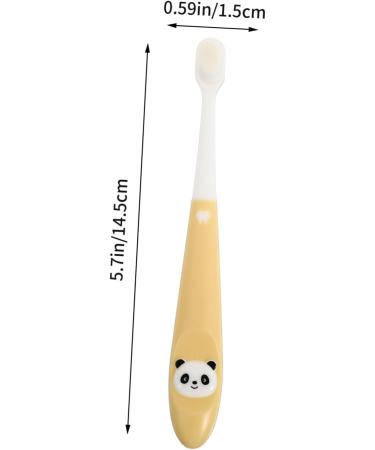 Frcolor Panda Toothbrush for Children - Silicone Manual Toothbrush with Contoured Bristles - Travel-Friendly Kids Oral Care - 1 Pack Yellow - Buy Online on GoSupps.com