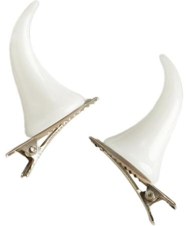 1 Pair Horn Hairpin Hot Girl Gospongy Hairclip Halloween Gospony Tail Braid Hair Clips For Women Hairpins Hairpins For Women Hairpins Daily Hairstyles Cute Devil Horn Pins white - Buy Online on GoSupps.com