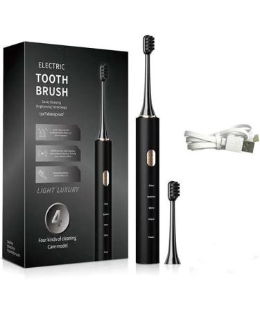 Rechargeable Electric Toothbrush with Medium-Soft Bristles Wireless Charging 4 Modes & Smart Timer - Black - Buy Online on GoSupps.com