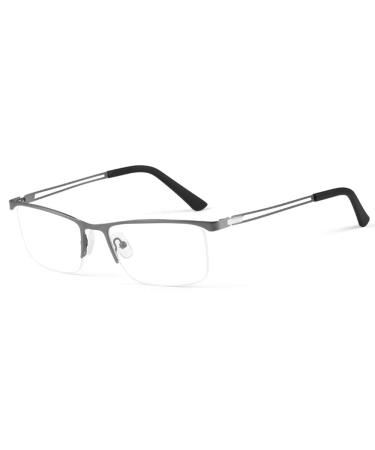 Caoxn ultra-light anti-blue light reading glasses for men with a classic rectangular business frame High-definition resin glasses +1.0 to +3.0 diopters gray +2.00 +2.00 Gray gray