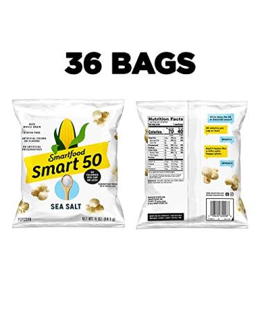 Smart50 Sea Salt Popcorn - 0.5oz Bags (36 Pack) | Healthy Snack Option - Buy Online on GoSupps.com
