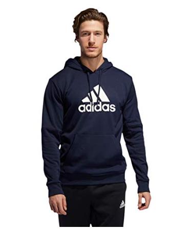 adidas Big & Tall Back to School Badge of Sport Hoodie Small Legend Ink/White
