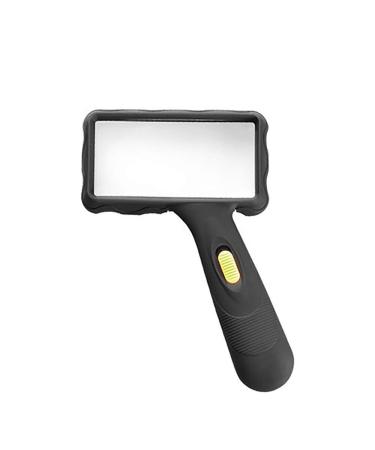 Glass Glass - HD Anti-Slip Matte Handheld Enlarged Mirror LED Lamp Old Reading Mobile Phone Repair Magnifier Portable Expansion Mirror Children Students Old-Fashioned Opti Made in China