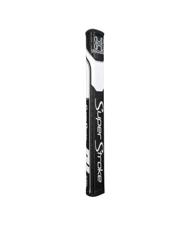 SuperStroke Traxion Flatso Golf Putter Grip | Advanced Surface Texture That Improves Feedback and Tack | Minimize Grip Pressure with a Unique Parallel Design | Tech-Port Flatso 2.0 Black/White