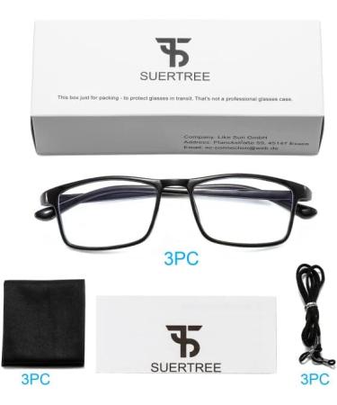 Suertree Blue Light Filter Reading Glasses for Men & Women - 3 Pack TR90 Computer Glasses (3.5x) - Visual Aid & Eye Protection - Buy Online on GoSupps.com