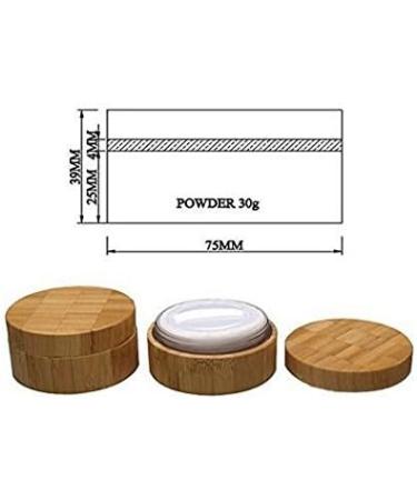 30g Portable Bamboo Makeup Container - Eco-Friendly DIY Cosmetic Jar with Sponge for Loose Powder & Foundation - Buy Online on GoSupps.com