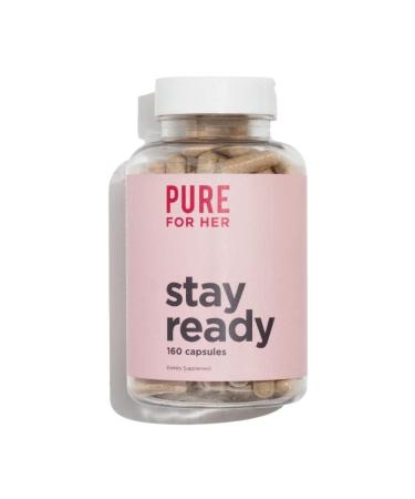 Pure for Her Vegan Original Stay Ready Fiber Supplement for Women | Digestive Support | Proprietary Formula with Aloe Vera | 160 Capsules