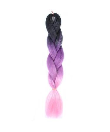 Long jumbo braids ombre braiding hair bundles synthetic hair extensions crochet braids natural blue pink purple blonde #4_61cm #4 61 cm