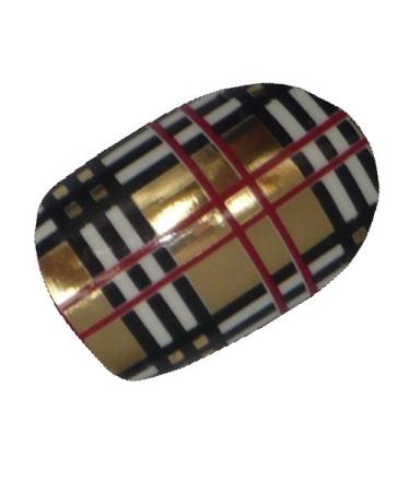 Chix Nails Nail Wraps Chrome Bur berry Check Fingers Toes Vinyl Foils Beauty