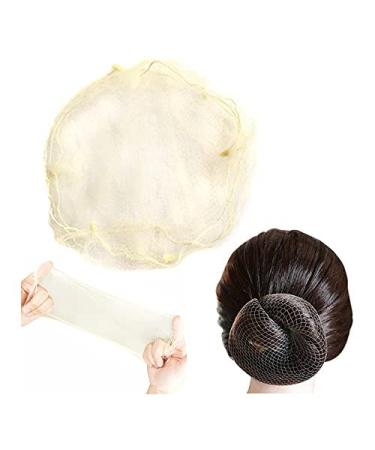 50 Pieces Invisible Hair Nets for Buns Elastic Hair Mesh Hair Buns Holder for Ballet Women (Blonde)