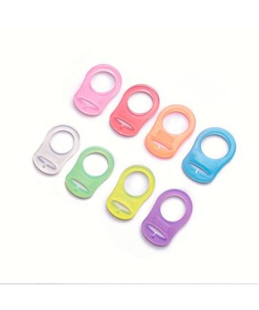 8 Pieces Silicone Pacifier Clip Adapter Baby Pacifier Clip Adapter Silicone Button Ring Pacifier Clip Adapter Multi-Colored