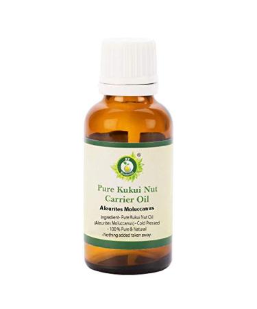R V essential pure kukui nut carrier oil 30ml (1.01 ounces) - aleurites moluccanus (100% pure and natural cold -pressed) pure kukui grut carrier oil 30 ml (1 Pack)