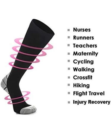 ZLYJ Compression Socks for Men & Women - 3 Pairs Knee High Sports Socks for Hiking & Ankle Support International Shipping Available - Buy Online on GoSupps.com