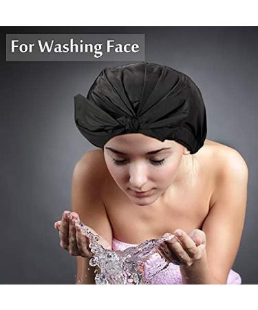 Stripe Pattern Shower Caps for Women - Waterproof & Reusable, Elastic Hem Turban Bath Caps - 4 Pieces, Ideal for Long Short Curly Hair - Buy Online on GoSupps.com