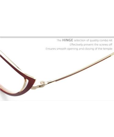 Cat-Eye Lightweight Blue Light Blocking Readers for Women | UV Protection Large Reading Glasses +350 Red - Buy Online on GoSupps.com