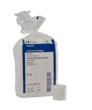 Covidien 1418 Webril Cotton Undercast Padding Regular Finish 2 x 12' Size (Pack of 24)