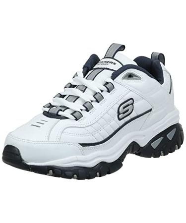 Skechers Men's Energy Afterburn Shoes Lace-Up Sneaker 11 White/Navy