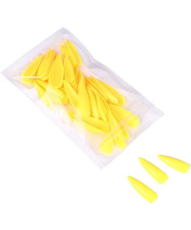 dijiusidy 1 Set Press on Nails Almond Fingernails Stick Solid Color Full Cover Art Decals Salon Supplies DIY Decorations No.8 yellow - Buy Online on GoSupps.com