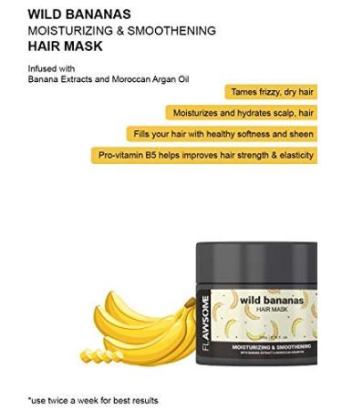 Flawsome Wild Bananas Moisturizing Hair Mask with Pro-Keratin and Argan Oil - for Frizzy, Lifeless Hair | Curly Girl Friendly - Buy Online on GoSupps.com