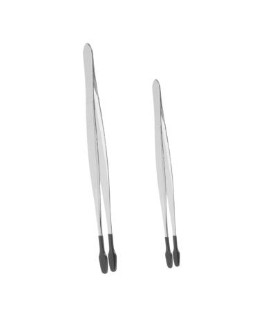 WOONEKY 2ST stamp clip hobby tweezers coin tweezers stamp tweezers soldering spark ledge tweezing lash tweezers Jewelry tweezers Tool for selecting jewelry Set martensitic stainless steel