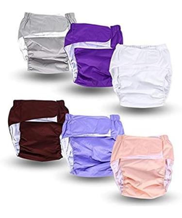 Adult Washable Diaper: Adjustable Incontinent Care Cloth Diaper - Reusable Nappy Pants | Dark Purple - Buy Online on GoSupps.com