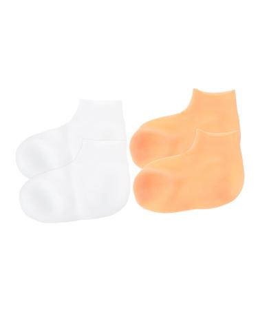minkissy 4 Pairs Exfoliating Moisturizing Socks Dead Skin Socks Lotion Gloves Feet Care Socks Moisturizing Lotion Moisturizing Socks for Cracked Feet Women Pedicure Socks Sebs Miss