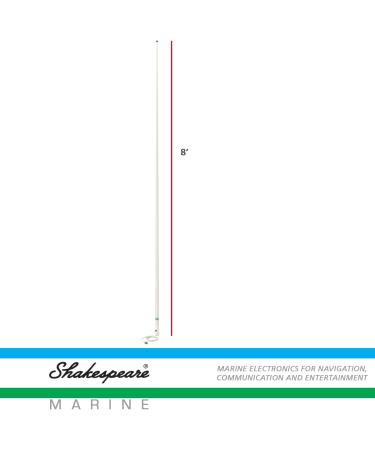 Shakespeare 5206-N White 8' Marine Antenna - Reliable Performance for Boating Needs - Buy Online on GoSupps.com