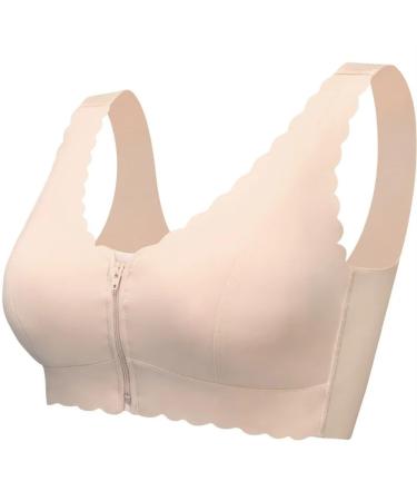 Luxrub mastectomy Special BH for women wireless front zipper ice skating bralette after operations complete cover pocket-braser m Skin