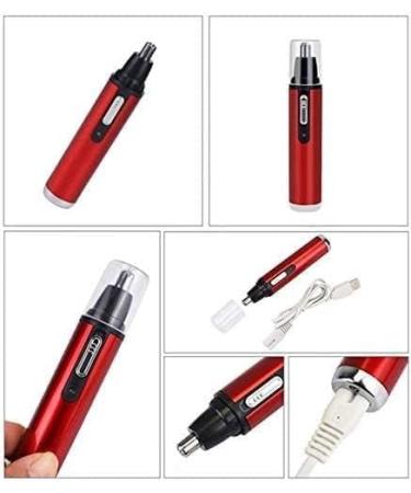Nose Hair Trimmer - USB Rechargeable Waterproof Ear Nose Hair Trimmer for Men & Women | Dual Edge Blades Easy to Clean Portable (Red - Buy Online on GoSupps.com