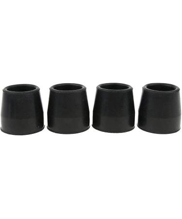 4Pcs Anti-Slip Walking Stick Ferrules Cane Crutch Rubber Pad Heavy Duty End Bottoms Protector for Disabled Elder Present Black A