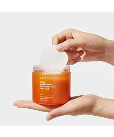 APRILSKIN Carrotene Clarifying Pads for Oily, Sensitive, Acne-Prone Skin | Vegan & Cruelty-Free Exfoliating Pads with Acne-Fighting & Pore-Tightening Benefits | 60 Pads, Sulfate & Artificial Fragrance-Free - Buy Online on GoSupps.com