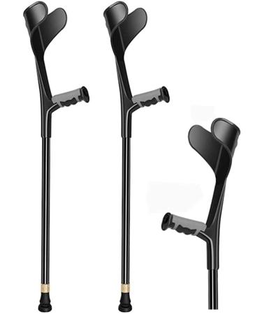 Forearm Crutches Adjustable Forearm Crutches/Black/Lighter Crutch Lightweight Cuff Crutch 12 Height Adjustable Stops - for Standard and Tall Adults Lightweight Arm Crutch Journey