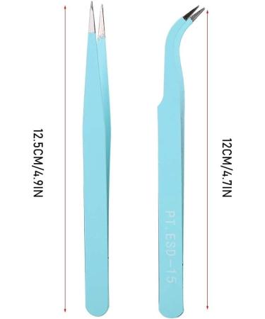 2-Piece Stainless Steel Tweezers Nail Tweezers Designs with Straight Head and Antistatic Straight Tweezers Curved for Beauty for Nails Manicure Tweezers Bend 02  - Buy Online on GoSupps.com