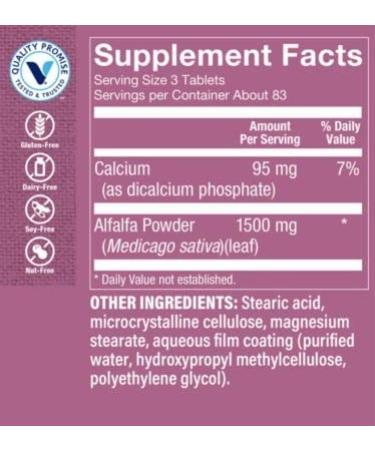 Vitamin Shoppe Alfalfa 500mg Supplement - Natural Green Superfood Antioxidant (250 Tablets) - Buy Online on GoSupps.com