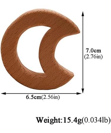 Wendysun 5pcs Cartoon Wood Baby Teether - Natural Animal Full Moon Shape Teething Nursing Beech Teether DIY Pendant Toy - Buy Online on GoSupps.com