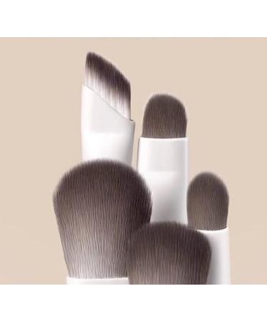 Makeup Brushes by Lady of Eshgh | 8pc Full Face Set with Travel Bag | Professional Cruelty-Free & Natural Hair-Like Bristles | Porcelain White Finish - Buy Online on GoSupps.com